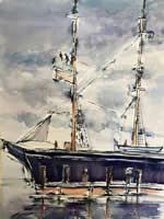 Furling the Sails, the Charles W. Morgan, Mystic Seaport by Lisa Miceli